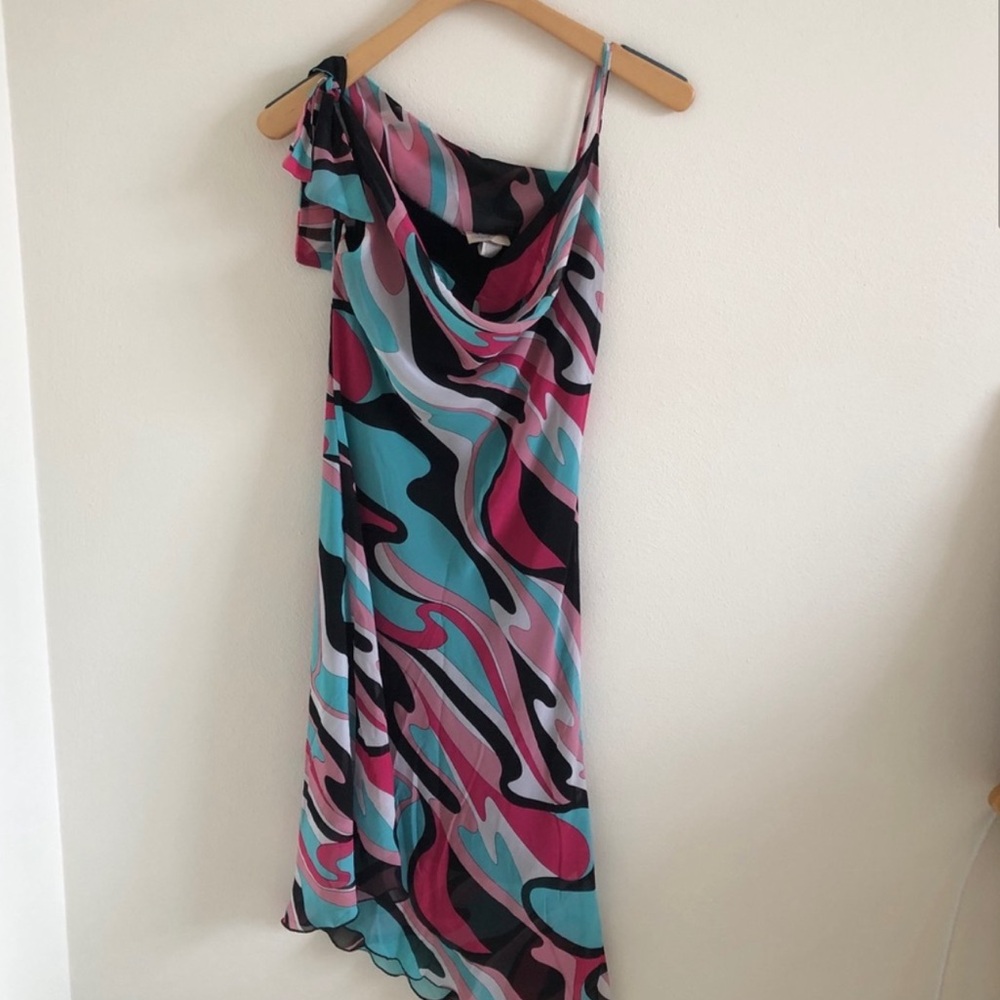 Vintage 90s 2000s Y2K Psychedelic Print Dress M